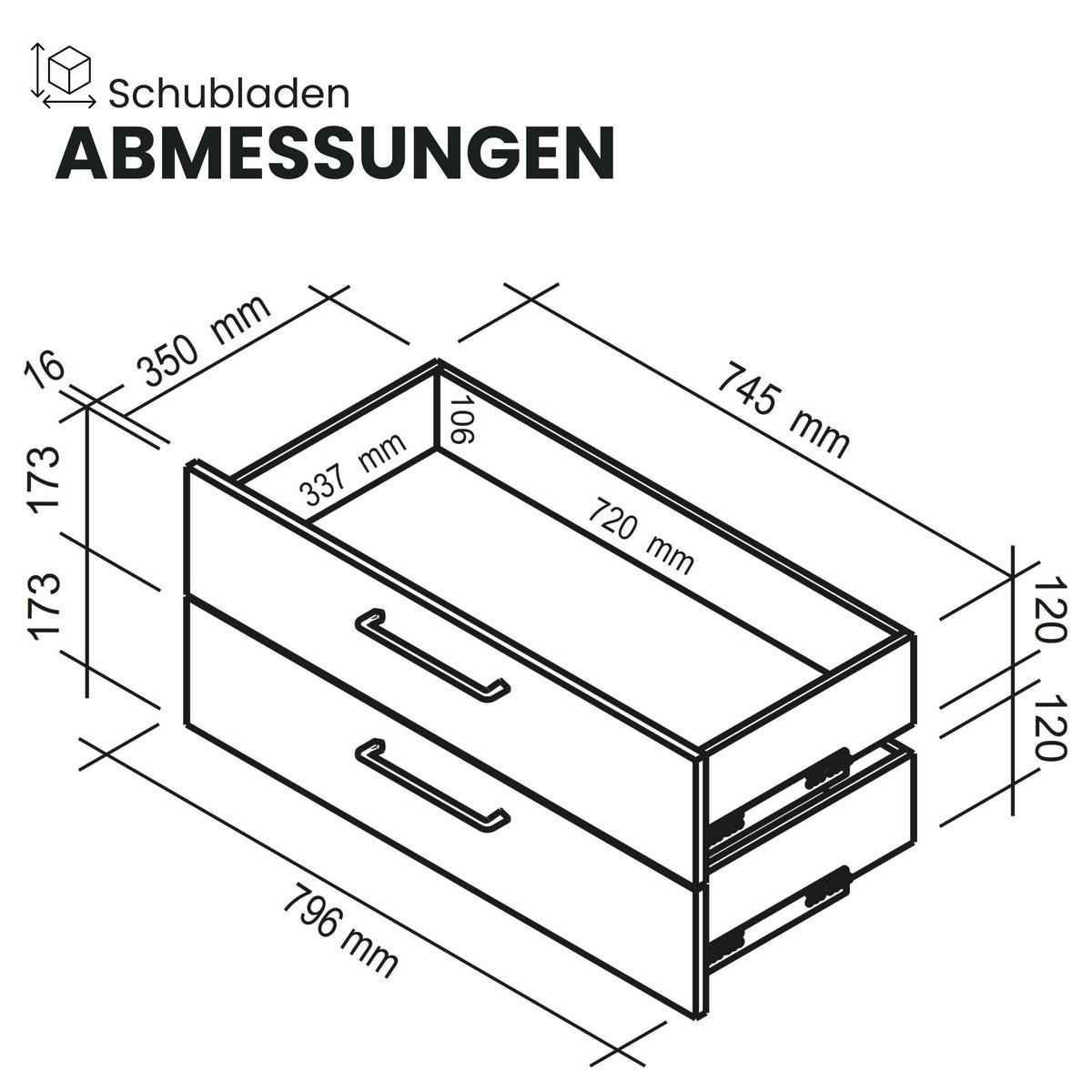 SCHUBLADENSCHRANK - 4 Schübe 42/80/110 cm in Buchefarben - Buchefarben, Holzwerkstoff (80/110/42cm) - bümö