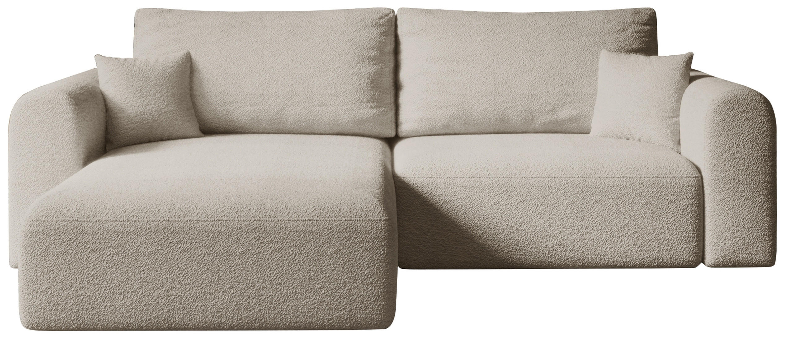 ECKSOFA Kornel mit Schlaffunktion Beige Boucle - Beige, Textil (248/165cm) - Bromarkt