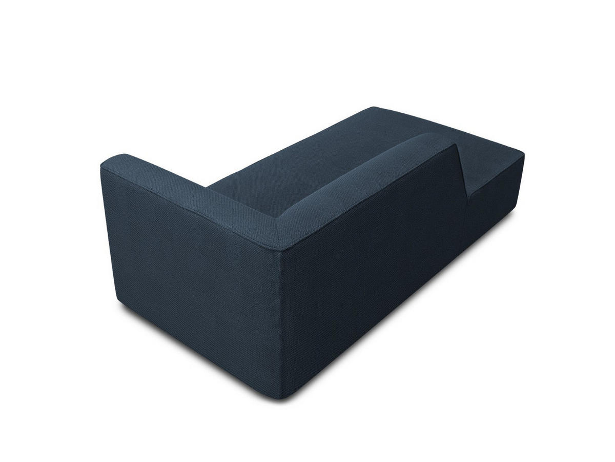 CHAISELONGUE links Ruby aus strukturiertem Stoff marineblau - Blau, Textil (180/69/93cm) - Micadoni