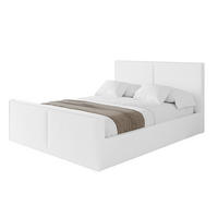 POLSTERBETT mit Bettkasten, Fußteil und Lattenrost, Boxbett ohne Matratze - EMMI-Z 180x200 Weiß Kunstleder - Weiß Hochglanz, Holzwerkstoff/Textil (180/200cm) - ALTDECOR