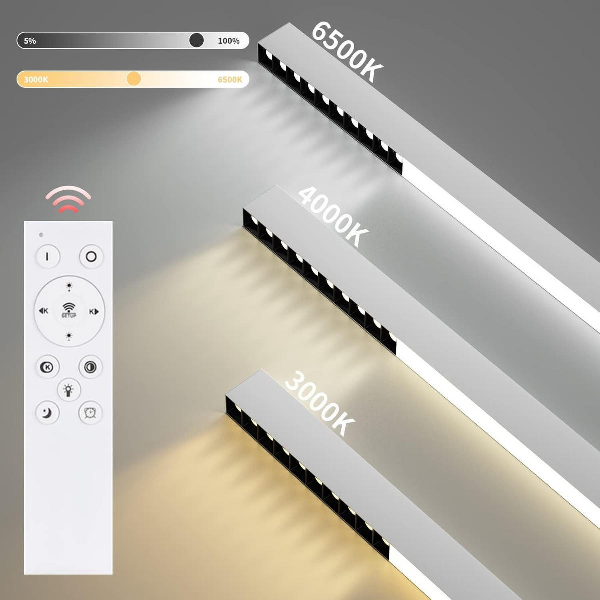 LED-DECKENLEUCHTE Ritter 107/3.5/5.5 cm - Weiß, Metall (3.5/107/5.5cm) - Nettlife