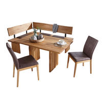 ECKBANKGRUPPE Dalila aus Massivholz Wildeiche geölt Polster Braun - Braun, Holz (203/1/153cm) - 58aufmkessel