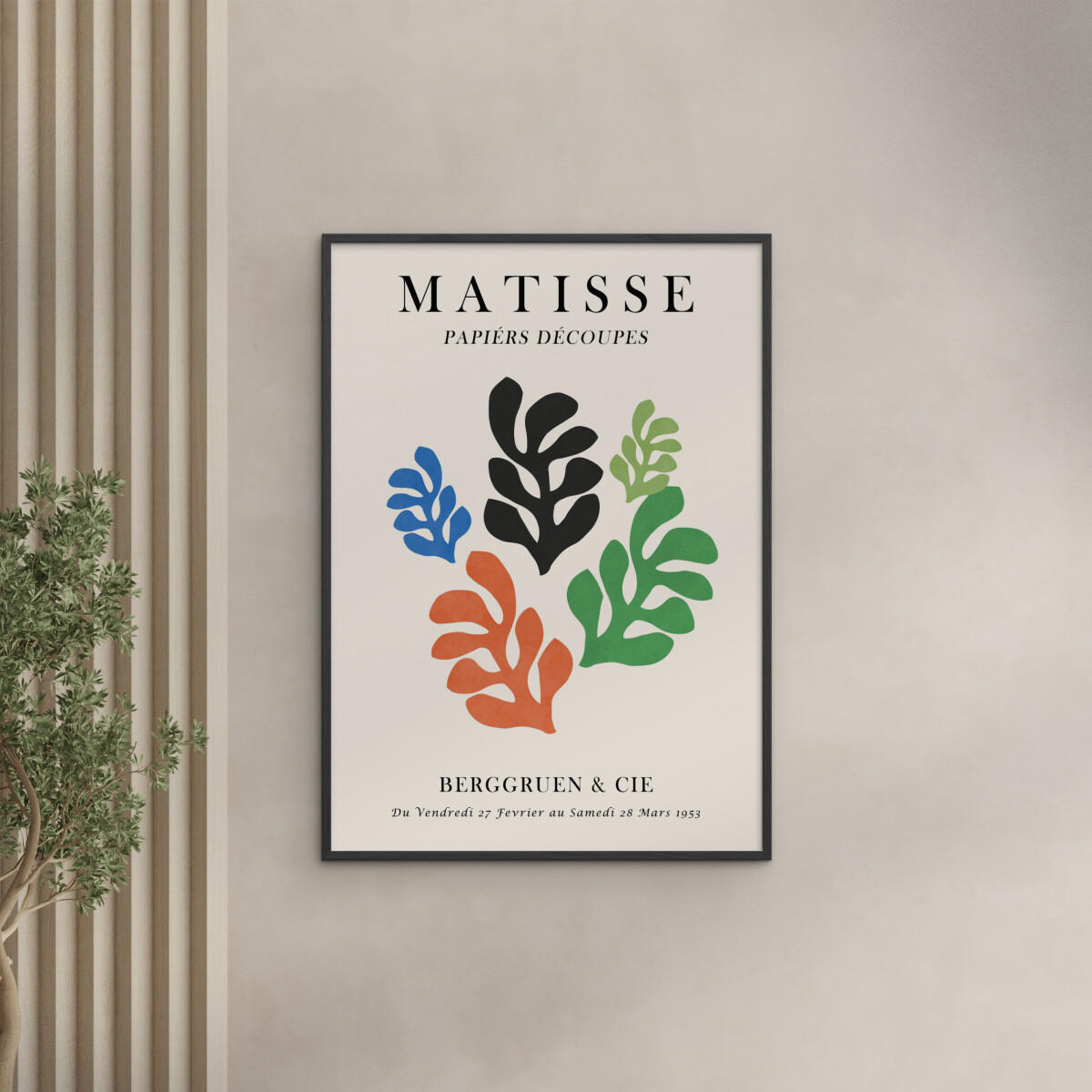 POSTER mit Rahmen Vitor Costa - Matisse floral Poster 7 - Multicolor/Schwarz, Holz/Papier (70/100cm) - Poster&Frame