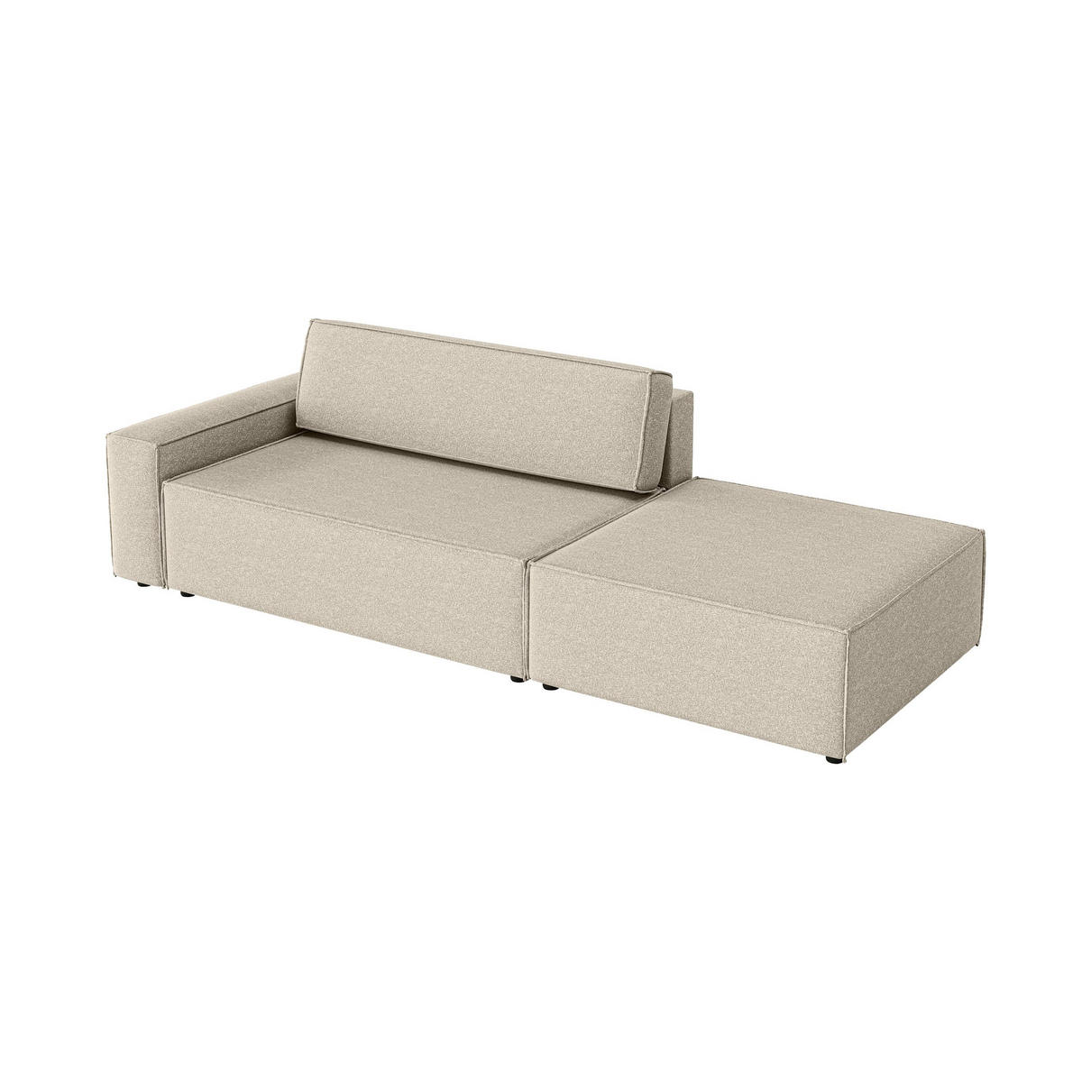 SCHLAFSOFA Lummo Si mit Schlaffunktion, Beige - Beige, Textil (263/70/100cm) - Fedve