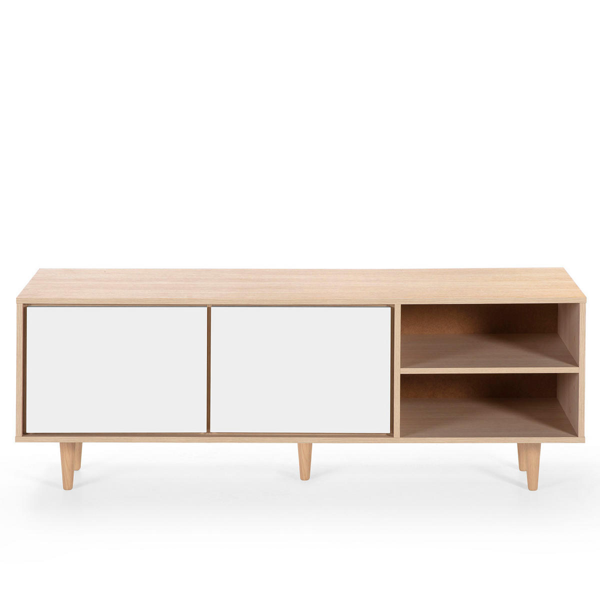 TV-ELEMENT Denia 2 Türen Eiche/Weiß - Weiß, Holzwerkstoff (140/53/40cm) - VS Venta-stock