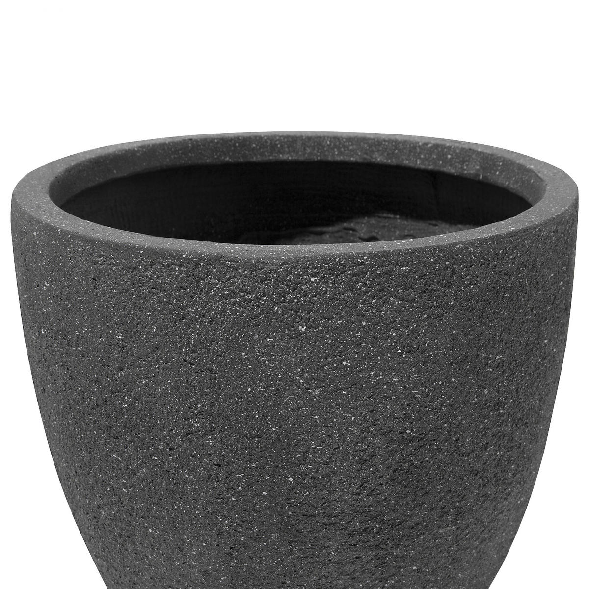 BLUMENTOPF graphitgrau rund 55/55/53 cm Kannia - Grau, Naturmaterialien (53cm) - Beliani