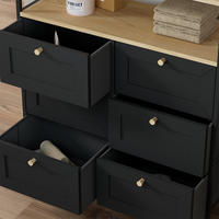 KOMMODE Belaro Schwarz 80 x 95 cm mit 6 Schubladen - Schwarz, Holzwerkstoff (80/95/30cm) - Vicco