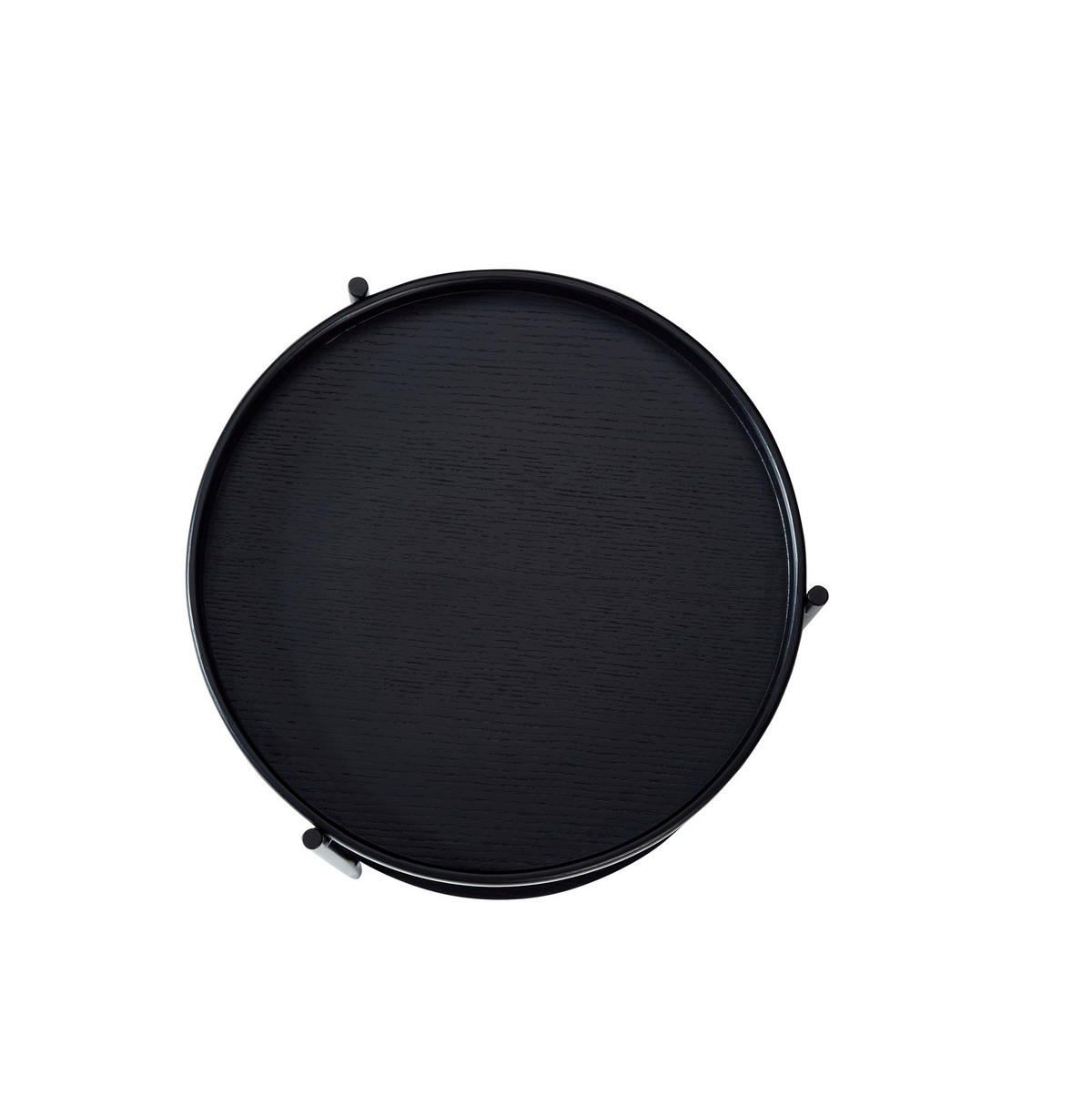 COUCHTISCH-SET 44/44/48 cm schwarz aus Massivholz und MDF mit 2 Ebenen - Schwarz, Holzwerkstoff (44/44/48cm) - OKWISH