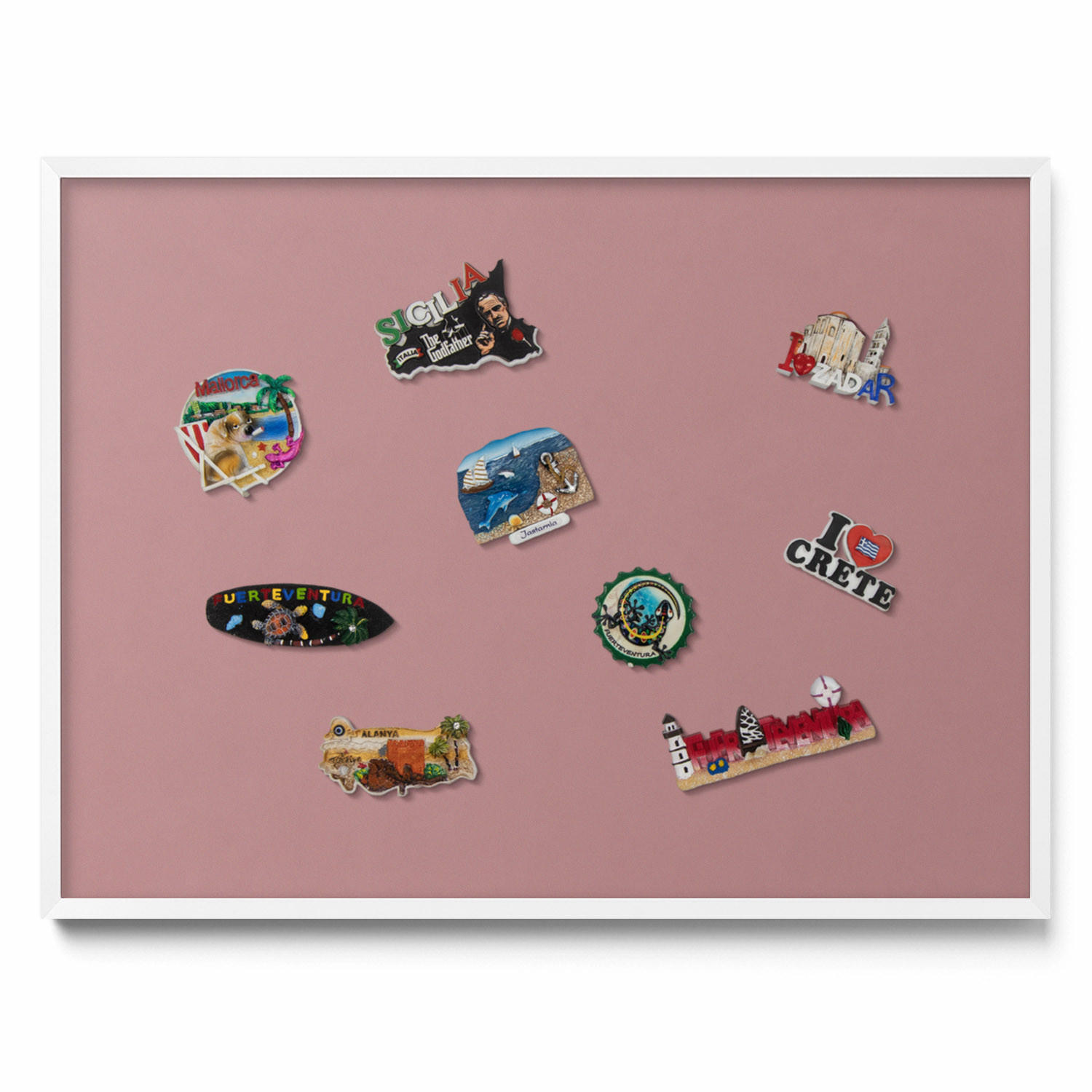 MAGNETTAFEL 80x60 cm Weißer Rahmen Pastellrosa - Beere, Metall (80/60/0.4cm) - TULUP