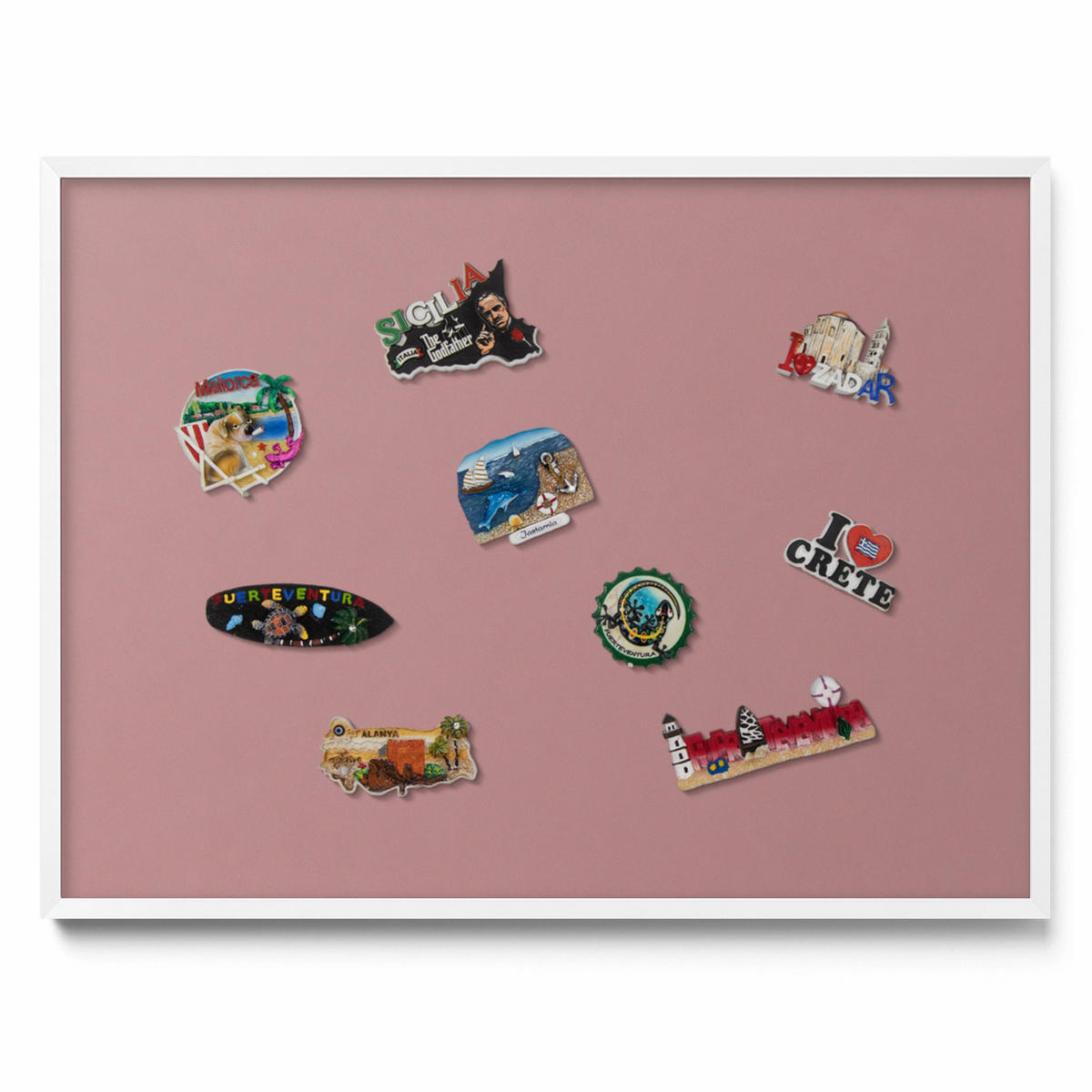 MAGNETTAFEL 80x60 cm Weißer Rahmen Pastellrosa - Beere, Metall (80/60/0.4cm) - TULUP