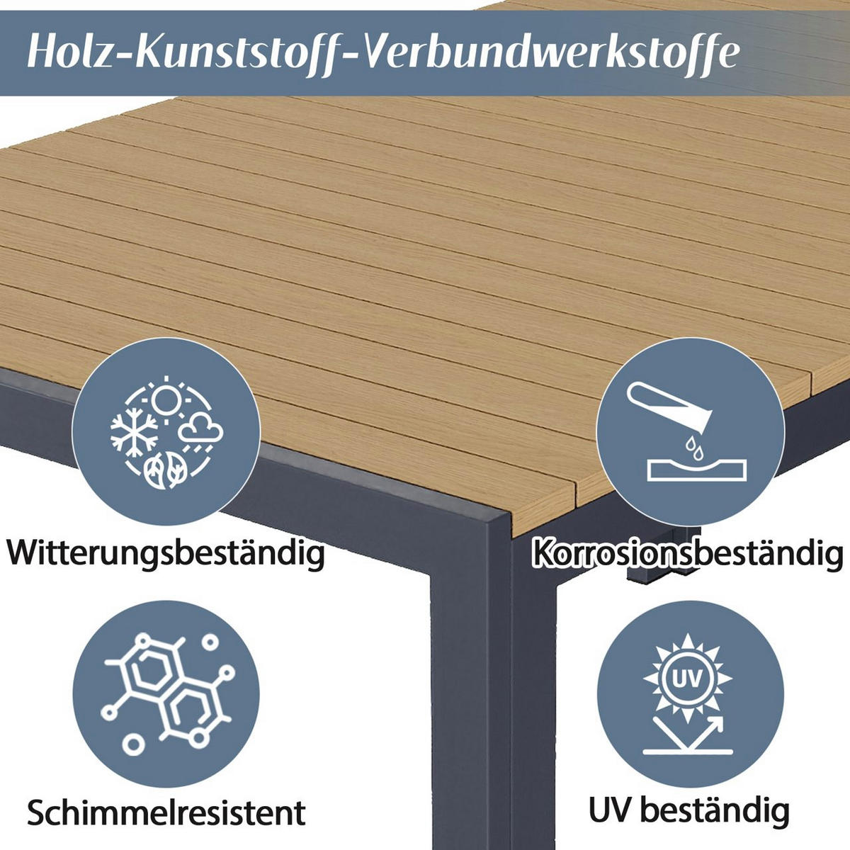 GARTENLOUNGE-SET für 8 Personen Garten-Essgruppe mit Esstisch,2 Sesseln und Ecksofa - Grau, Textil/Metall - STILVORA