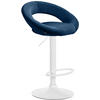 BARHOCKER Samt blau - Blau/Weiß, Textil/Metall (53/80/47cm) - CLP