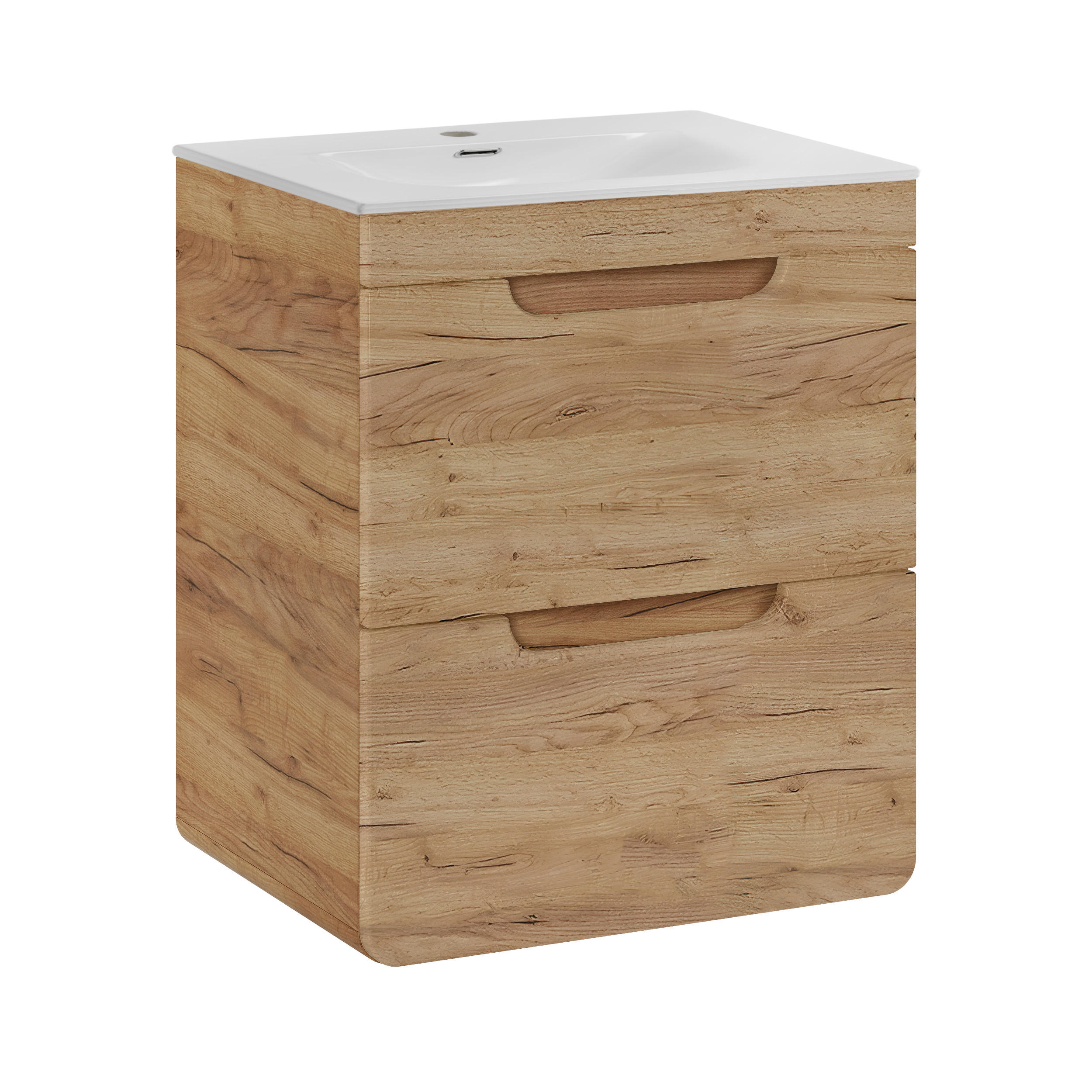 WASHTISCHKOMBI ARVIDA SET1 Eiche - Eichefarben, Glas/Holzwerkstoff (60/59/46cm) - Komodee