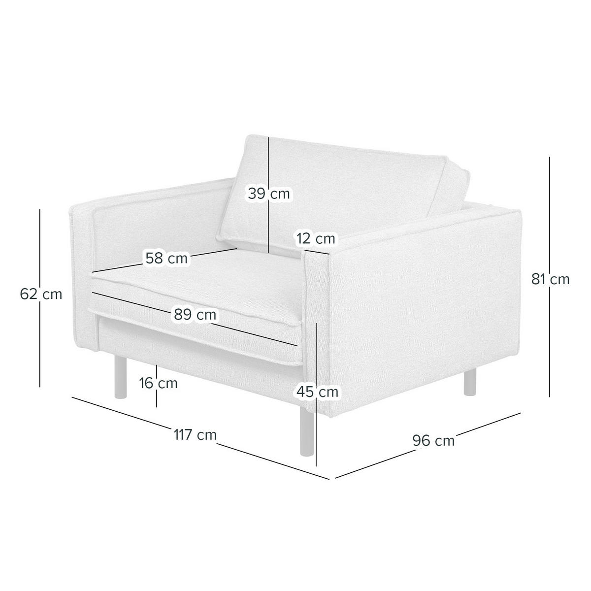 XL SESSEL - Cognac/Schwarz, Leder/Textil (117/81/96cm) - home24