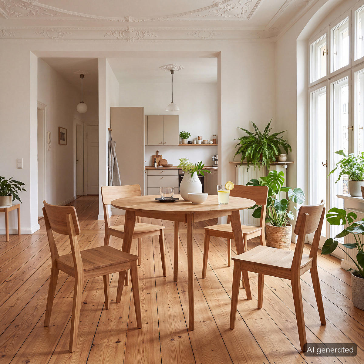 MASSIVER ESSTISCH - Eiche massiv - Braun, Holz (100/100/76cm) - home24