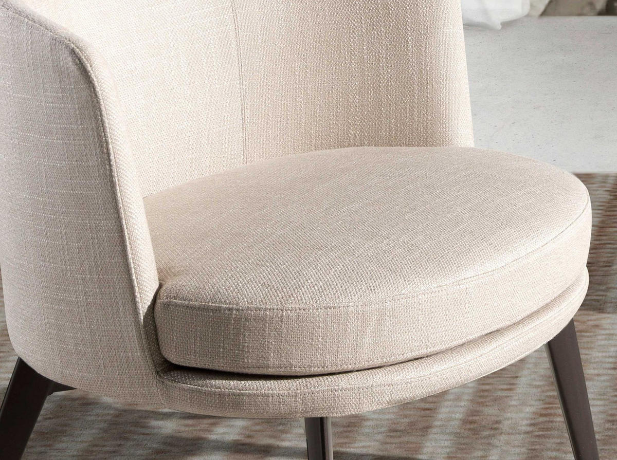 SESSEL Sessel aus cremefarbenem Stoff 74/70/71 cm - Creme/Braun, Textil (74/71/70cm) - ANGEL CERDA