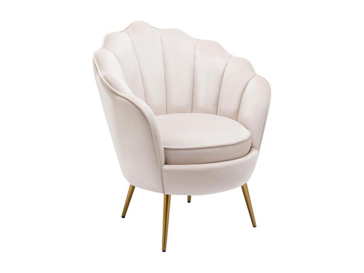 MUSCHELSESSEL - Samt - Beige - LALEA - Beige, Textil (73/88/76cm) - Vente-Unique