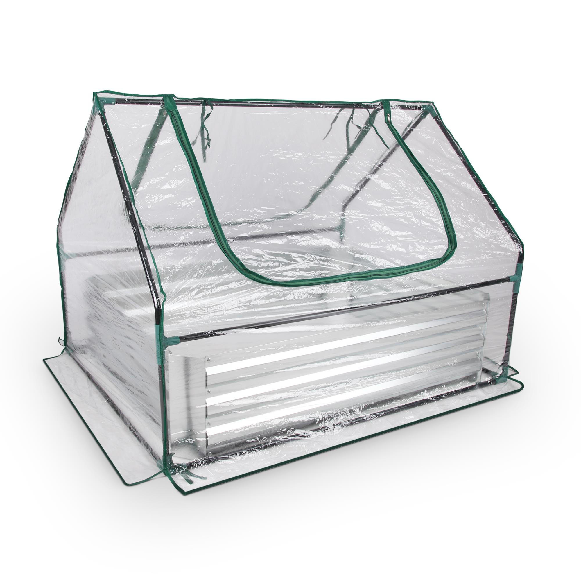 HOCHBEET mit Gewächshaus 2in1 Metall 95x125x93 cm - Transparent, Metall (125/93/95cm) - Bestlivings