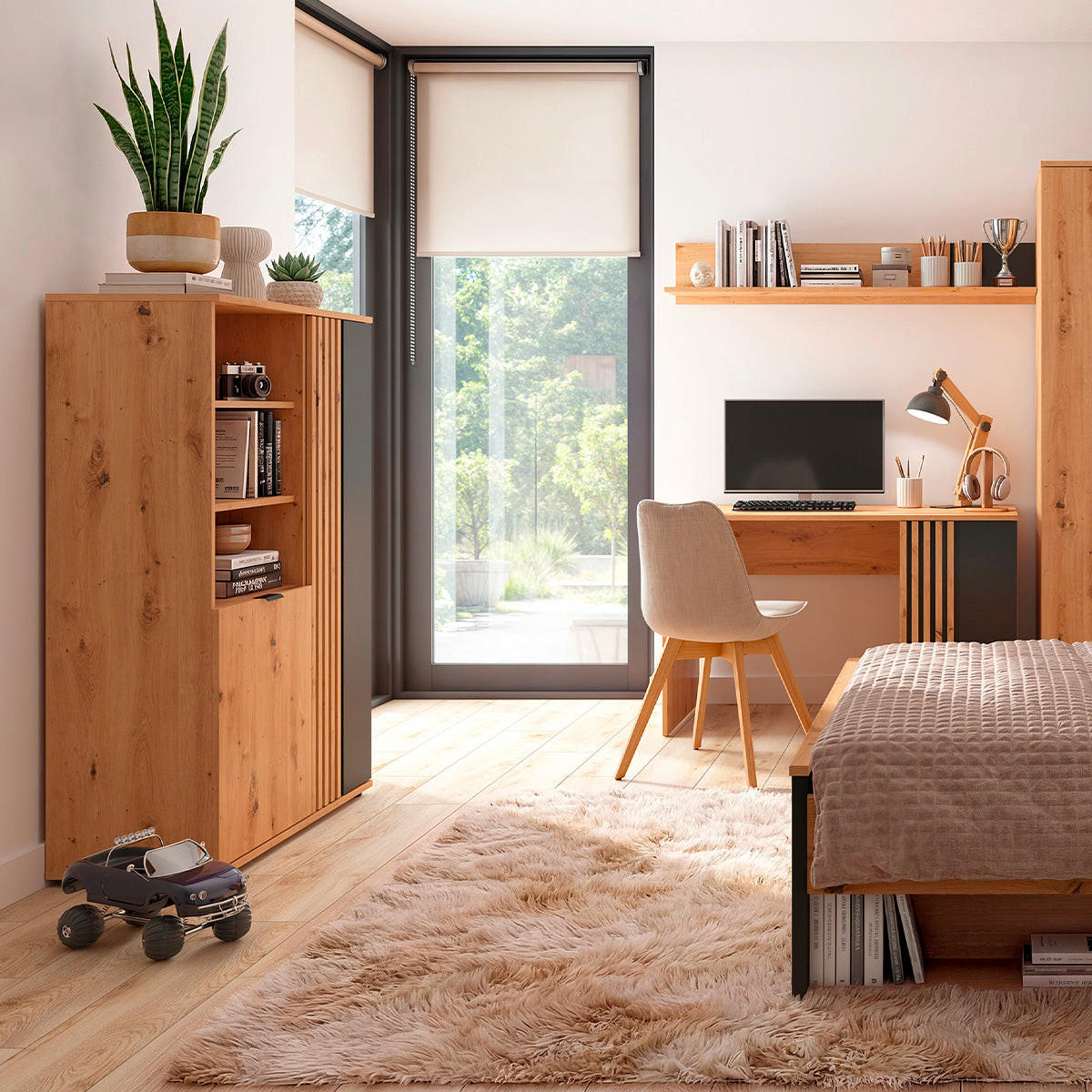 SKRIŇA 2 dvere Ezra Drevo - hnedá, kompozitné drevo (90/137/40cm) - Petits-meubles
