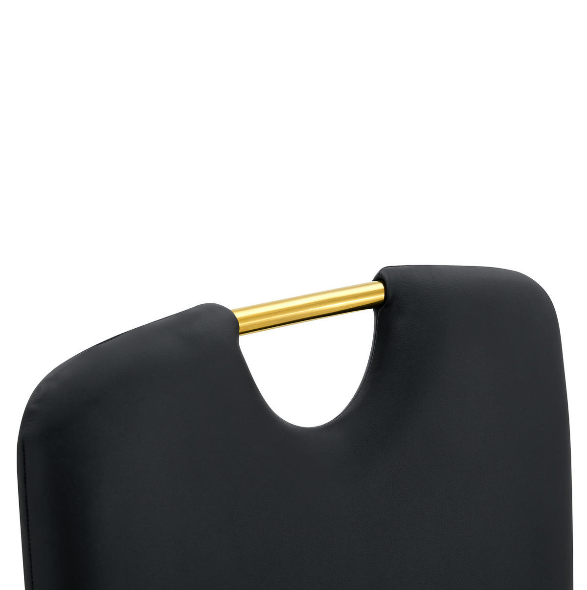 STUHL 2er-Set ergonomische Rückenlehne PU Black - Schwarz, Metall (43/97/56cm) - Meubliv