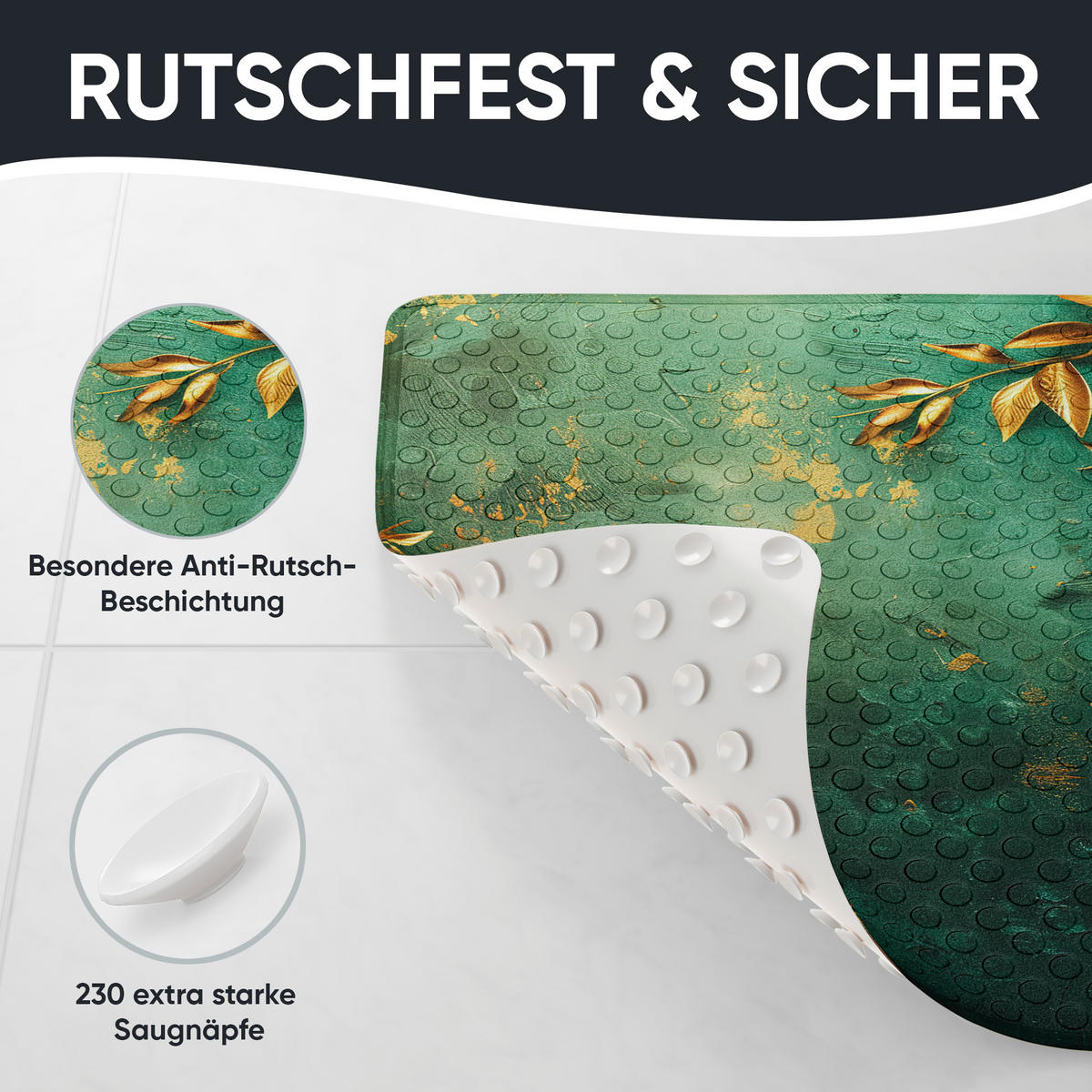 BADEMATTE Greego - Gelb, Kunststoff (53/53cm) - Sanilo