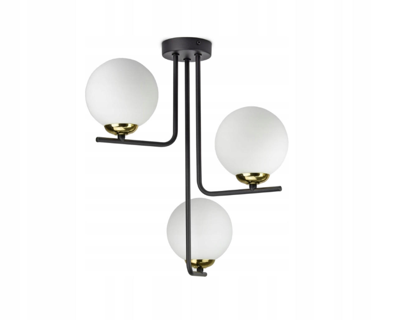 DECKENLEUCHTE Milano Glas - Goldfarben/Schwarz, Glas/Metall (40/40/47cm) - kiki design