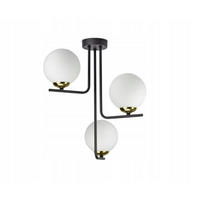 DECKENLEUCHTE Milano Glas - Goldfarben/Schwarz, Glas/Metall (40/40/47cm) - kiki design