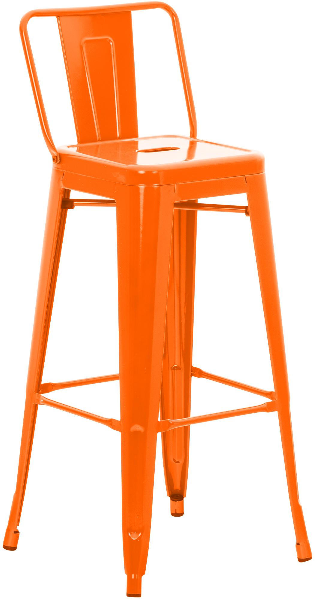 BARHOCKER Metall Orange - Eukalyptusholzfarben/Orange, Metall (44/96/43cm) - CLP