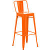 BARHOCKER Metall Orange - Eukalyptusholzfarben/Orange, Metall (44/96/43cm) - CLP