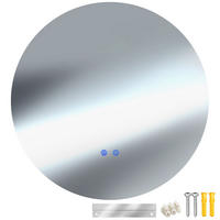 LED-BADEZIMMERSPIEGEL rund Aurora,inklusive Spiegelheizung,weiß - Weiß, Glas (70/70/3.5cm) - tectake