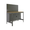 WERKBANK BUFFALO mit Werkzeugwand und Schrank | HxBxT 84x90x61cm | Traglast 400kg | Verzinkt - Silberfarben, Metall (90/84/61cm) - PROREGAL