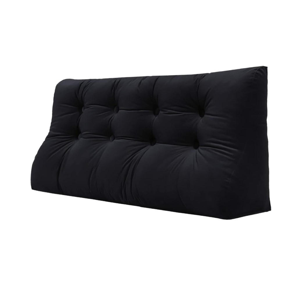 RÜCKENKISSEN Körperkontur Samtlook Schwarz 120 cm - Schwarz, Textil (55/120cm) - Vercart