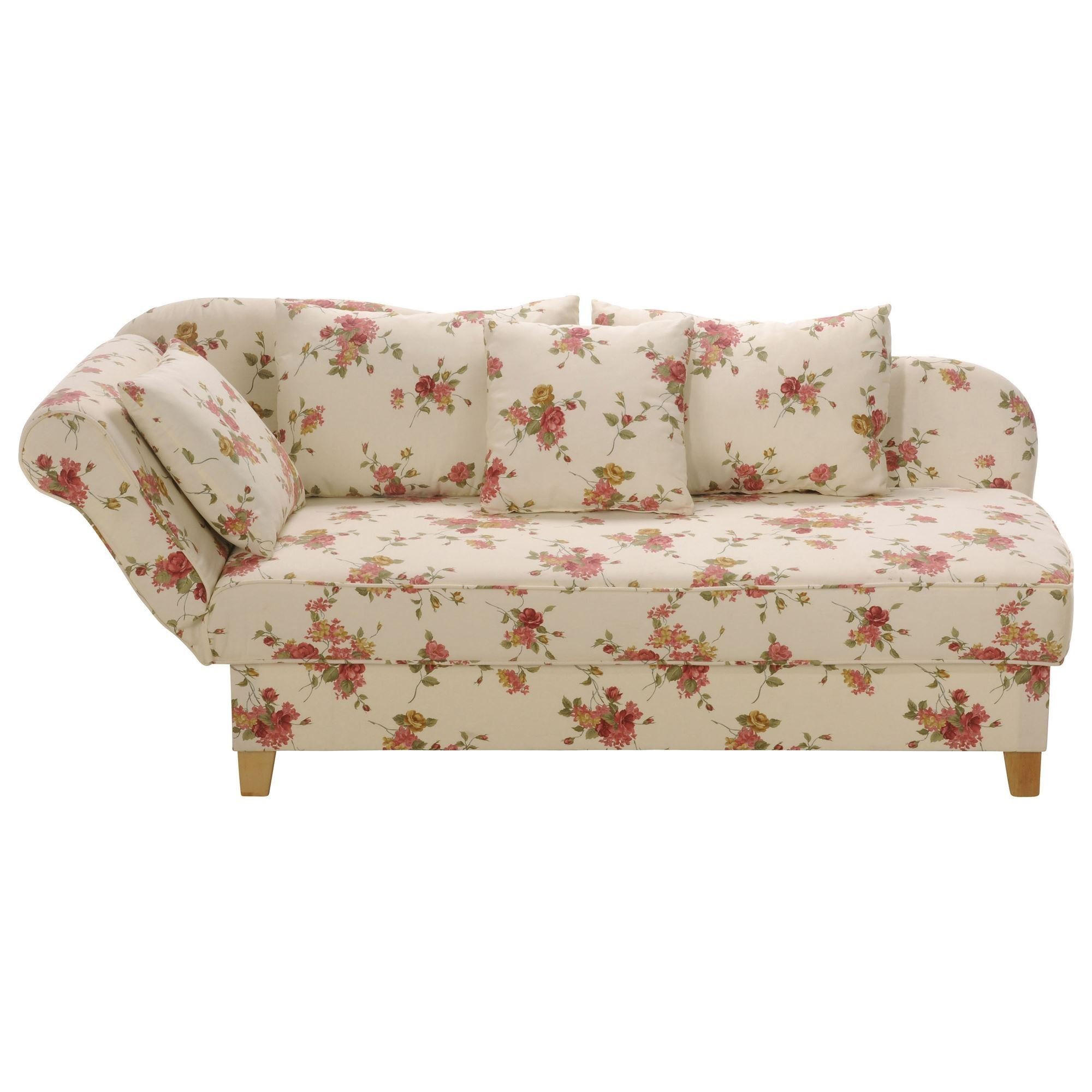 RECAMIERE mit Armteil links klappbar Katia Bezug Flachgewebe Buche natur / beige - Weiß, Kunststoff (190/82/88cm) - 58aufmkessel