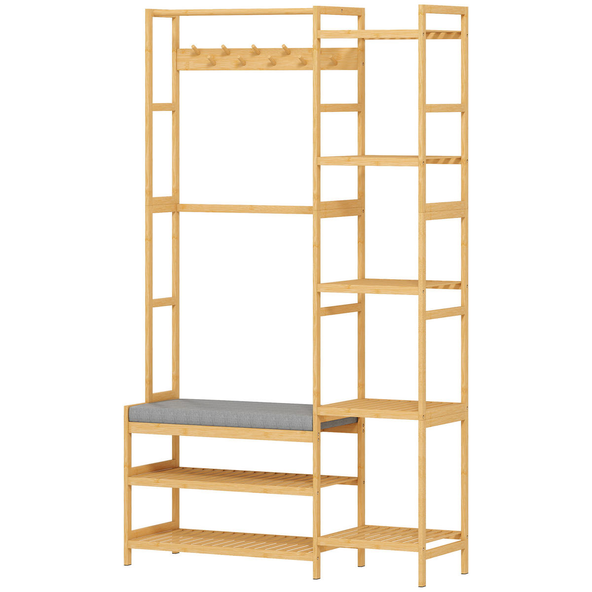 GARDEROBENSTÄNDER DE-09867 Naturholz - Naturfarben, Naturmaterialien (33/175/104cm) - ComfortXL