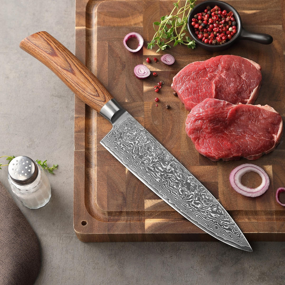 MESSERSET 6-TEILIG 8–20 cm - Braun, Holz/Metall - Wakoli