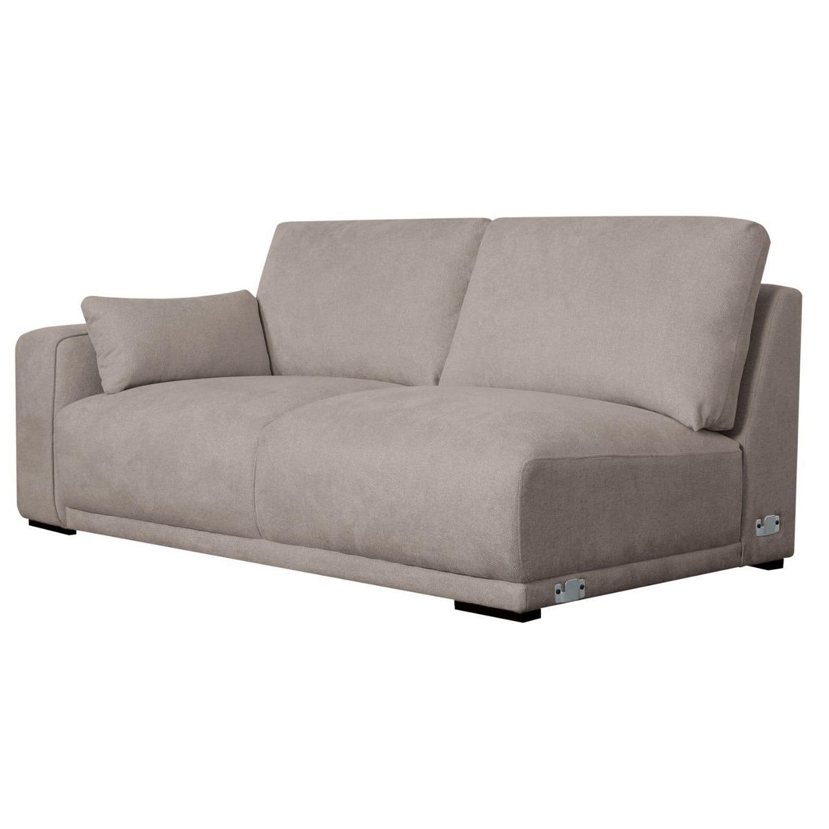 ECKSOFA Webstoff Sand - Beige/Schwarz, Holz/Textil (305/105cm) - Furnhouse