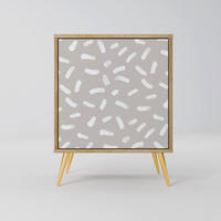 SIDEBOARD PASSING SECONDS, Eichefarben, 57,5x42x75,5 cm, Goldfarbene Metallfüße - Eichefarben/Goldfarben, Holzwerkstoff/Metall (57.5/75.5/42cm) - SpaceRebels
