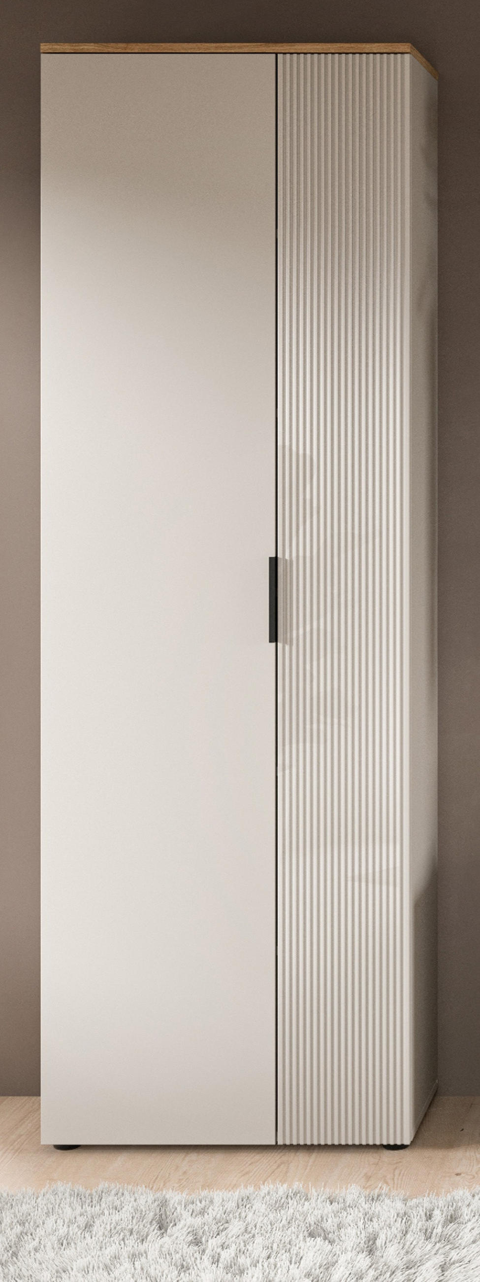 FLURSCHRANK Kaschmir Sand, Evoke Eiche, Schuhschrank 60 x 160 cm Skid - Kaschmir/Eichefarben, Holzwerkstoff/Kunststoff (60/190/36cm) - Inn.Furn