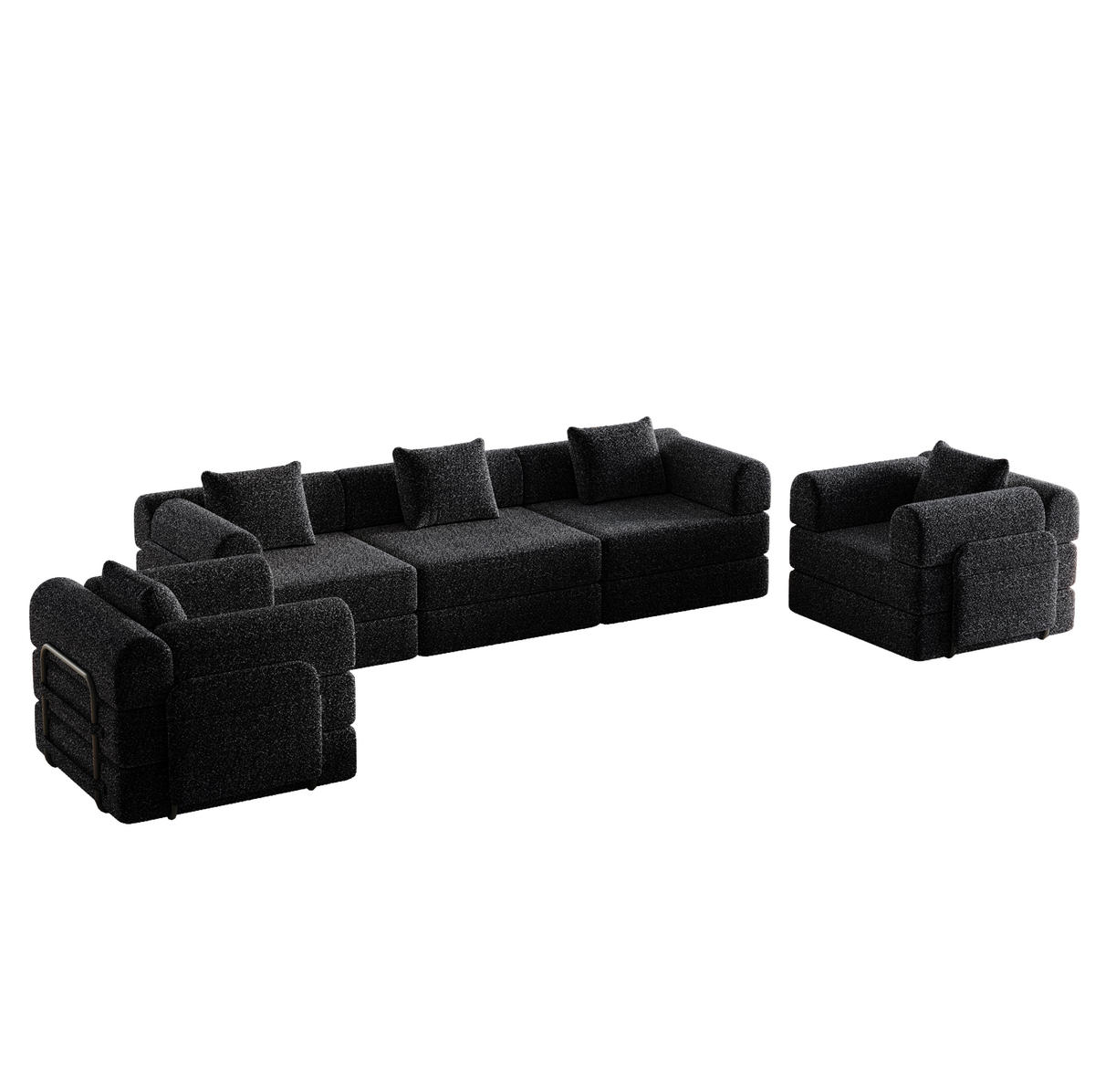 SCHLAFSOFA 2-in-1 in Schwarz – klappbar mit Stauraum in der Armlehne - Schwarz, Textil (183.8/69.8/274cm) - BEAOK