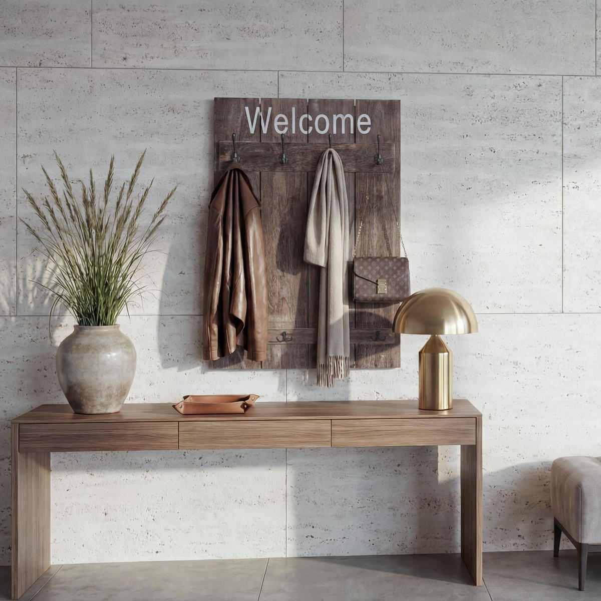 WANDGARDEROBE WELCOME SHABBY Braun - Braun, Holz (60/90/8cm) - MCW