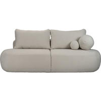 SCHLAFSOFA Bolla 3-Sitzer mit Bettkasten, Grau Boucle 240/90/90 cm - Hellgrau/Schwarz, Kunststoff/Textil (240/90/90cm) - WFL GROUP