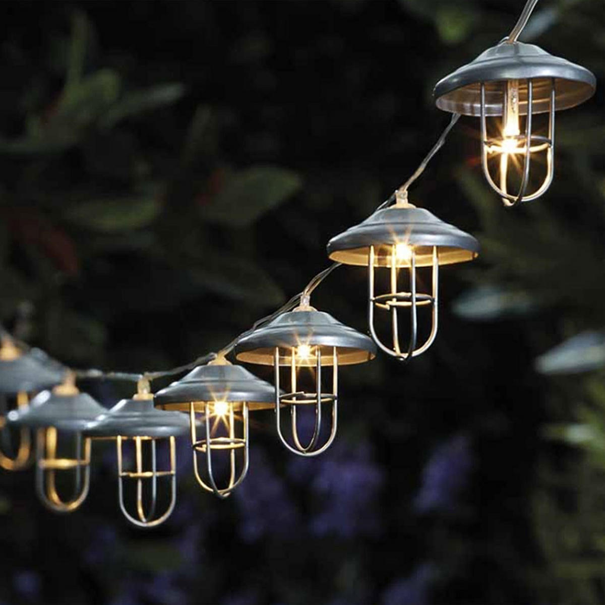 LED AUSSENLEUCHTE Solar Lichterkette Silber - Silberfarben, Metall (200/6/6cm)