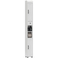 HOCHSCHRANK DE-12451 mit toilettenpapierhalter 20/20/185 cm Weiß - Weiß, Holzwerkstoff (20/185/20cm) - ComfortXL