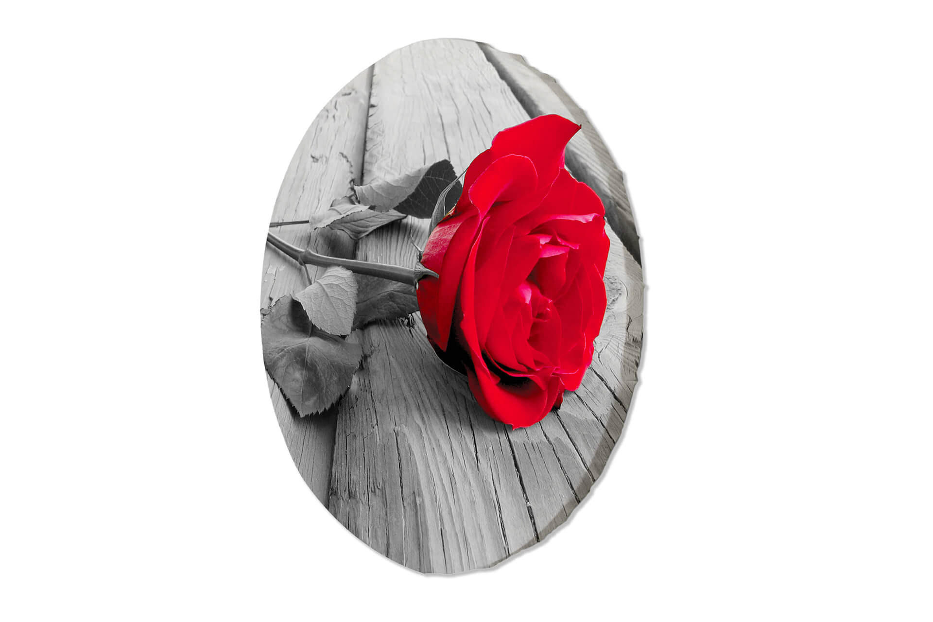 RUNDES BILD Grau 40/40 cm - Rot/Grau, Textil (40/40cm) - KUNSTLOFT