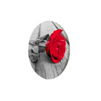 RUNDES BILD Grau 40/40 cm - Rot/Grau, Textil (40/40cm) - KUNSTLOFT