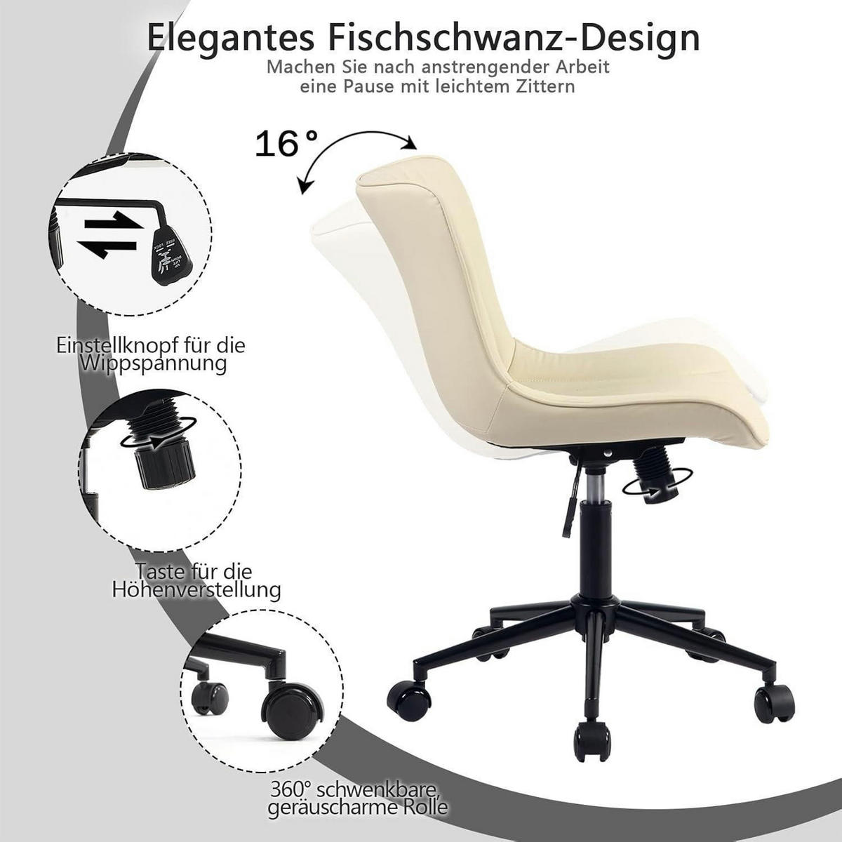 BÜROSTUHL Ergonomisch Beige - Beige, Kunststoff (60/78.5/42.4cm)