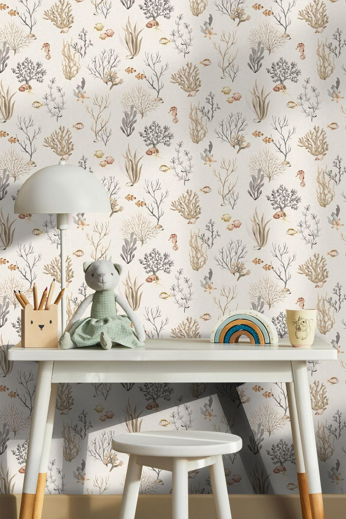TAPETE Unterwasserwelt - Beige, Papier (53/0.1cm) - Sanders & Sanders