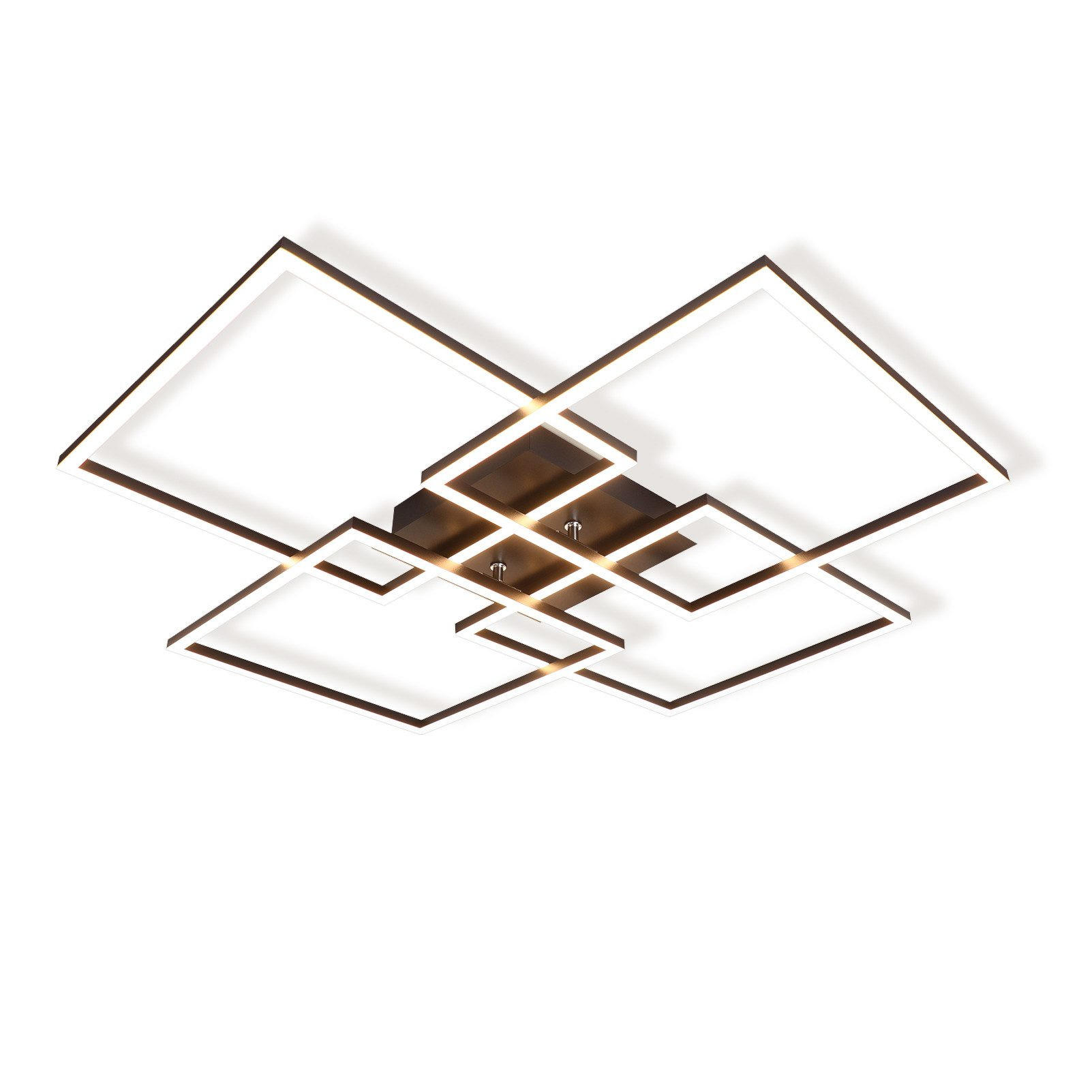 LED-DECKENLEUCHTE Nachtzahn 72.4/7.3/72.4 cm - Schwarz, Metall (72.4/72.4/7.3cm) - ZMH