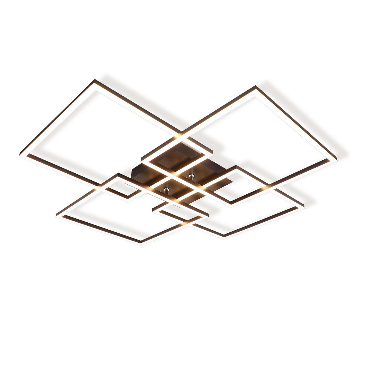 LED-DECKENLEUCHTE Nachtzahn 72.4/7.3/72.4 cm - Schwarz, Metall (72.4/72.4/7.3cm) - ZMH