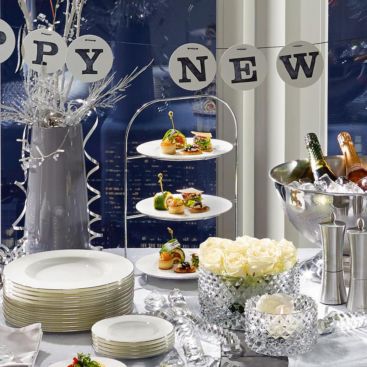 3-EBENEN-ETAGERE Anmut grau 30 x 20 x 40 cm - Grau, Metall (30/41cm) - Villeroy & Boch